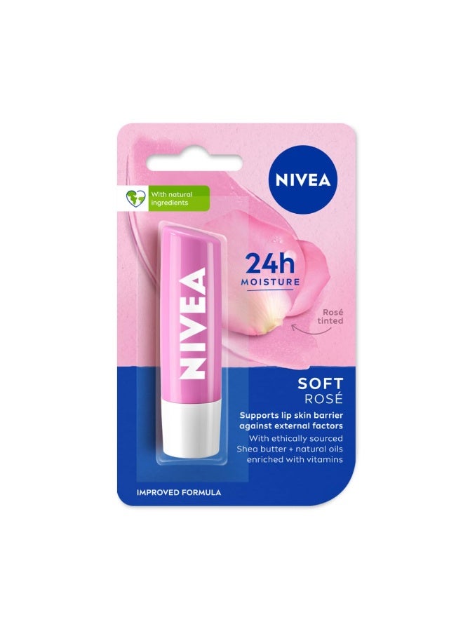 NIVEA Lip Balm, Soft Rose, 4.8g (Limited Edition) - Image 2